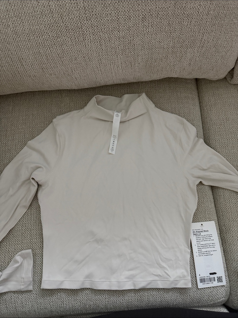 lululemon athletica White All Aligned Mock Neck Long Sleeve